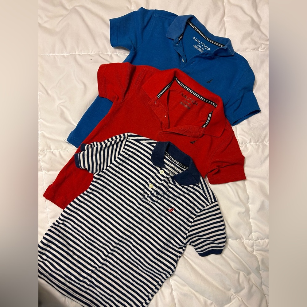 Lot of 3 Boys Nautica Polo Shirts Size 6